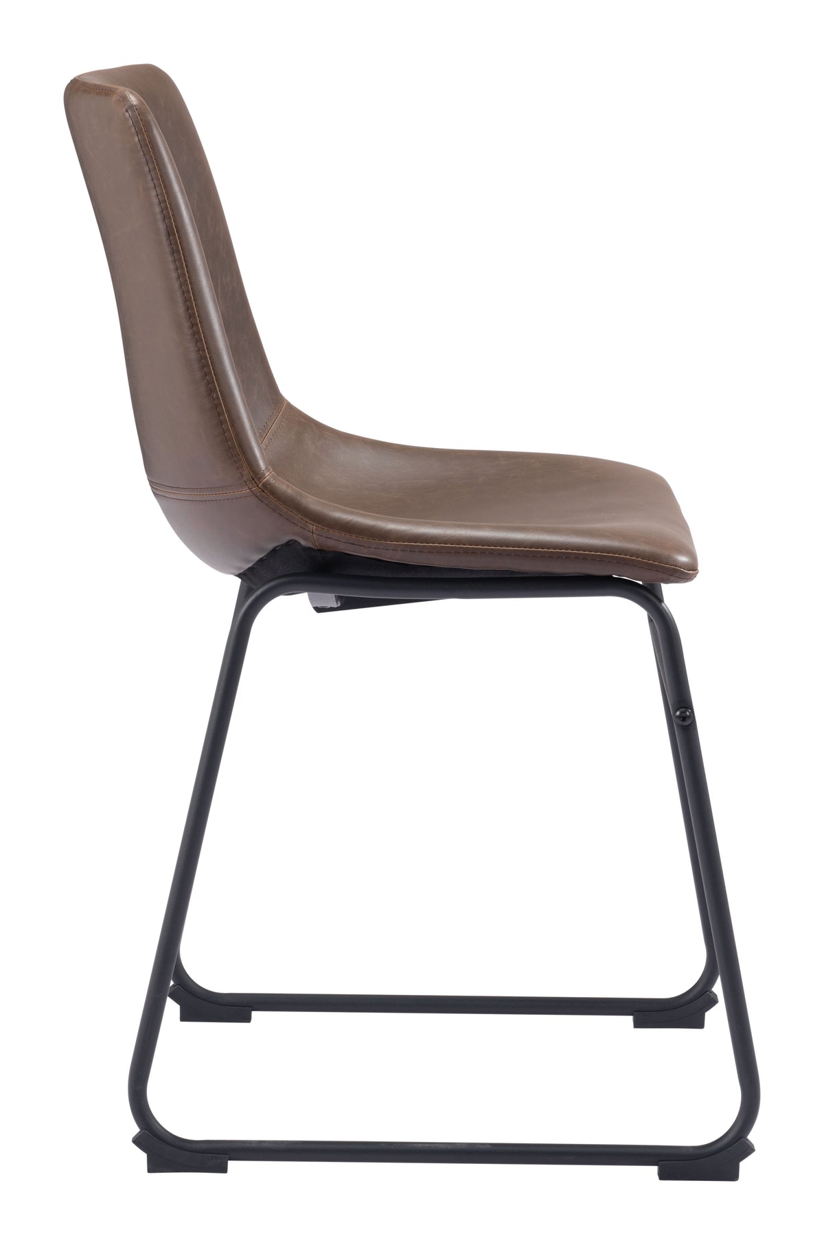 Chaise de salle à manger Smart – Simili cuir Espresso & Acier Noir | Lot de 2