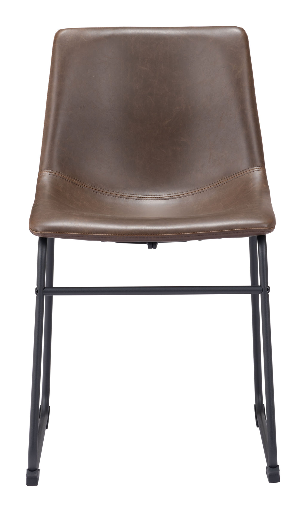 Chaise de salle à manger Smart – Simili cuir Espresso & Acier Noir | Lot de 2
