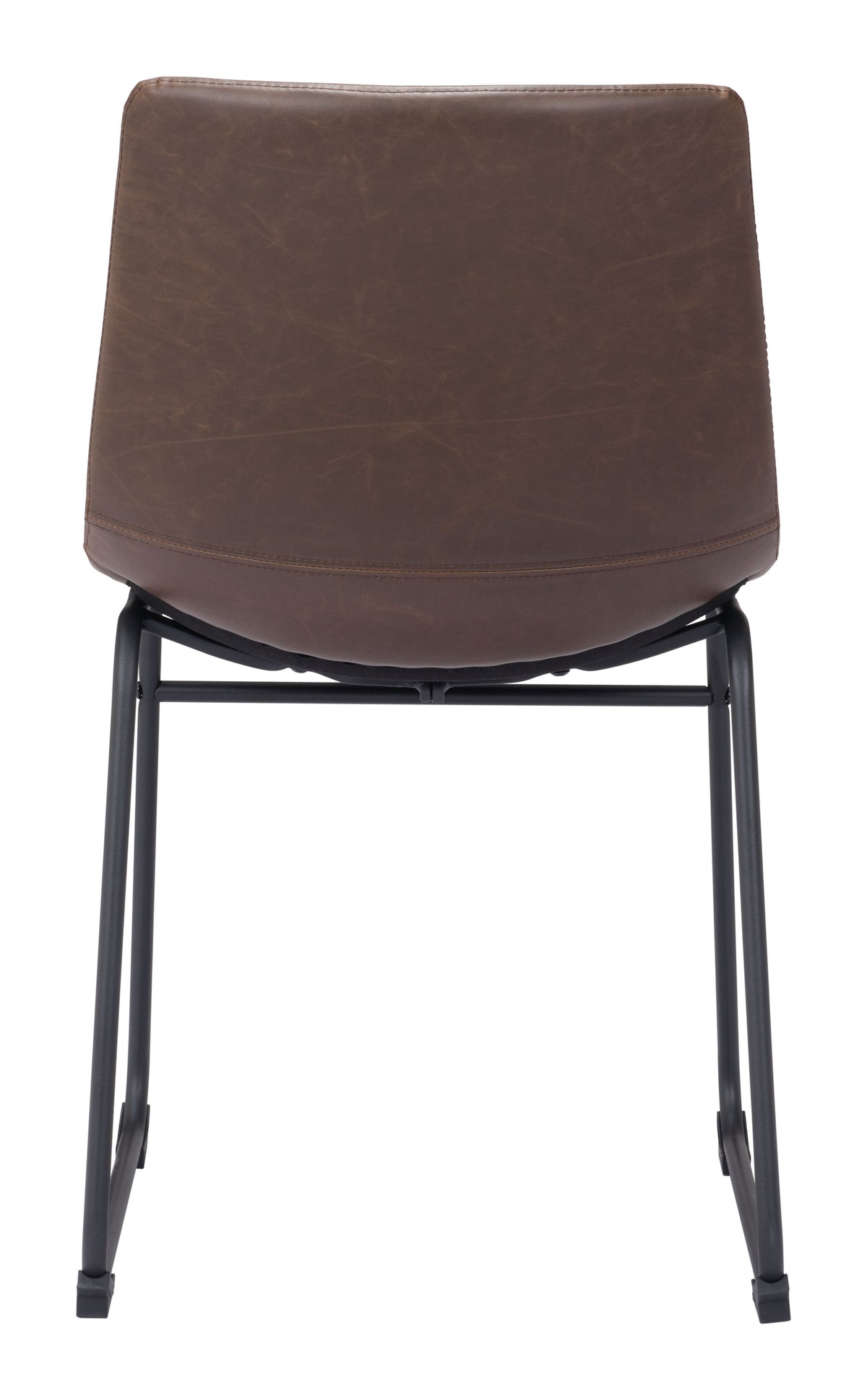 Chaise de salle à manger Smart – Simili cuir Espresso & Acier Noir | Lot de 2