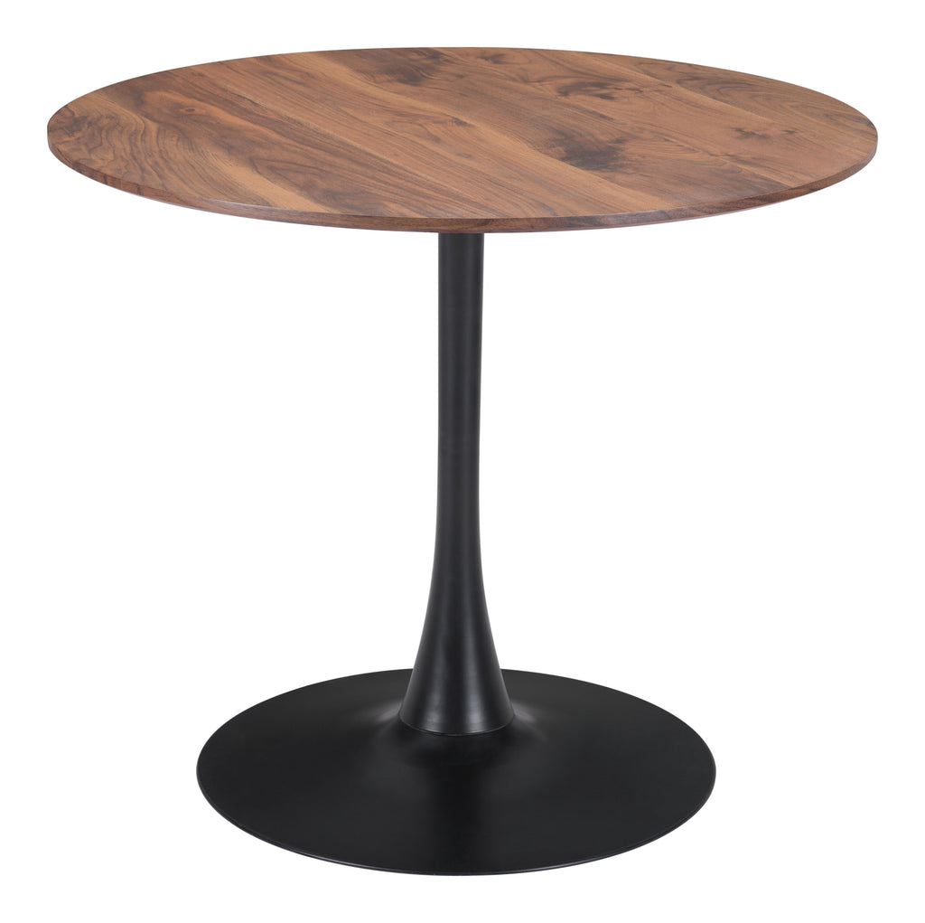 Table de salle à manger carrée Style Tulipe – MDF & Acier | Marron, Noir ou Blanc
