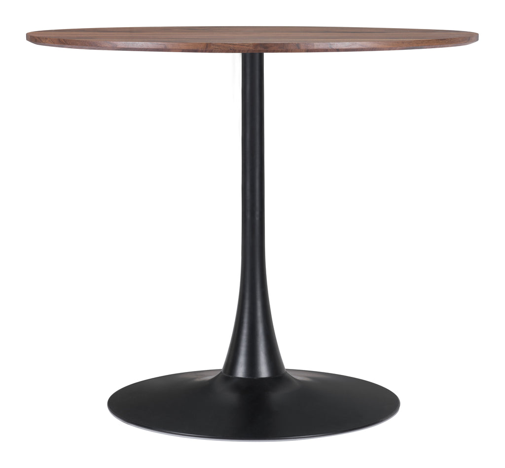 Table de salle à manger carrée Style Tulipe – MDF & Acier | Marron, Noir ou Blanc