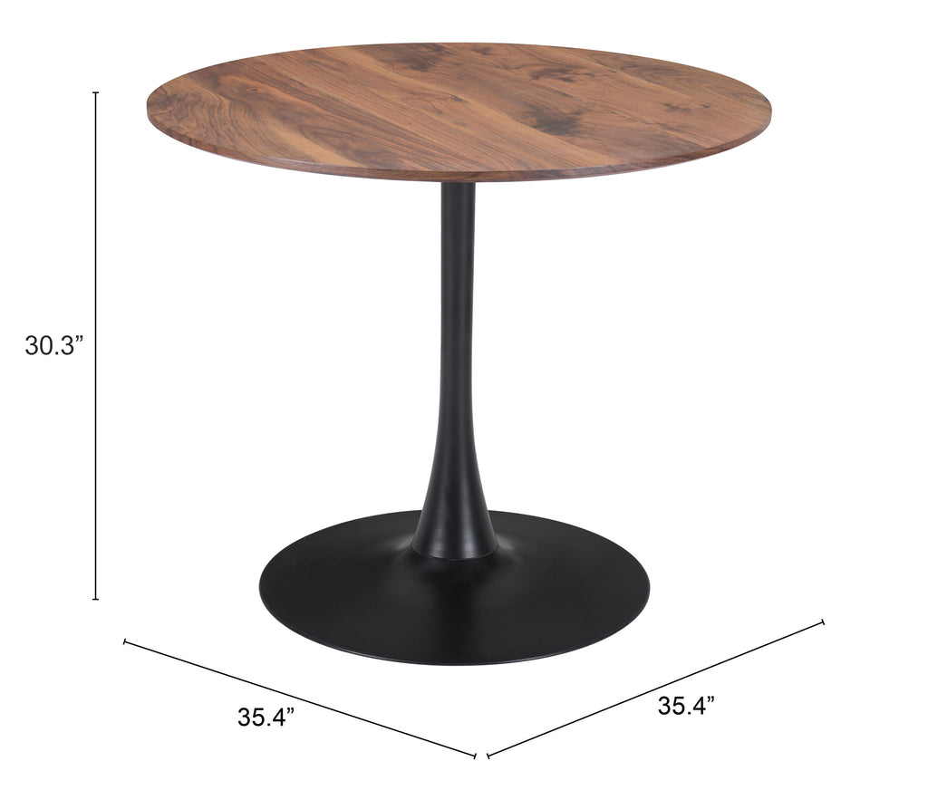 Table de salle à manger carrée Style Tulipe – MDF & Acier | Marron, Noir ou Blanc
