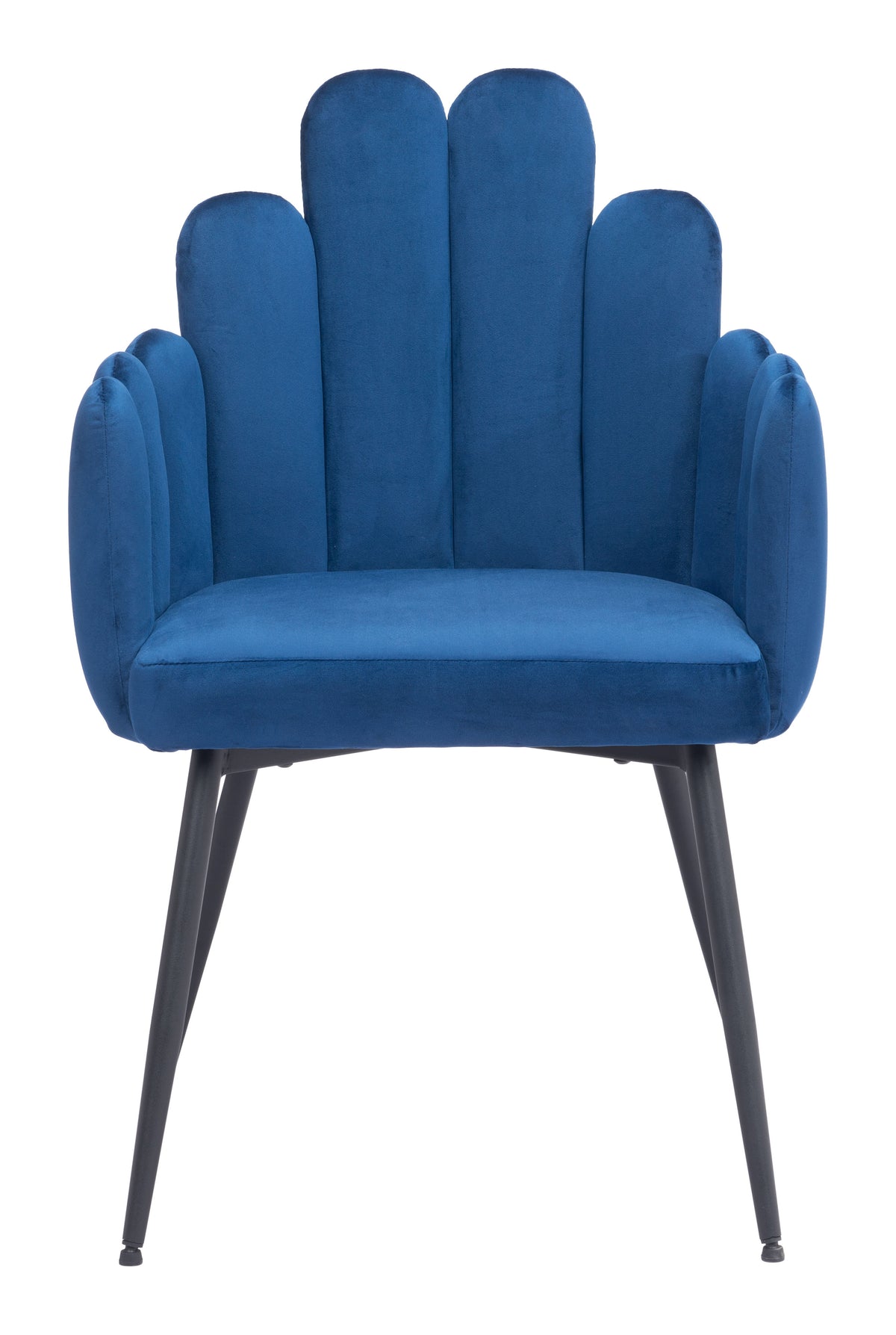 Chaise d’appoint Velours Dossier à Lattes & Acier Noir | Gris, Bleu marine ou Ivoire
