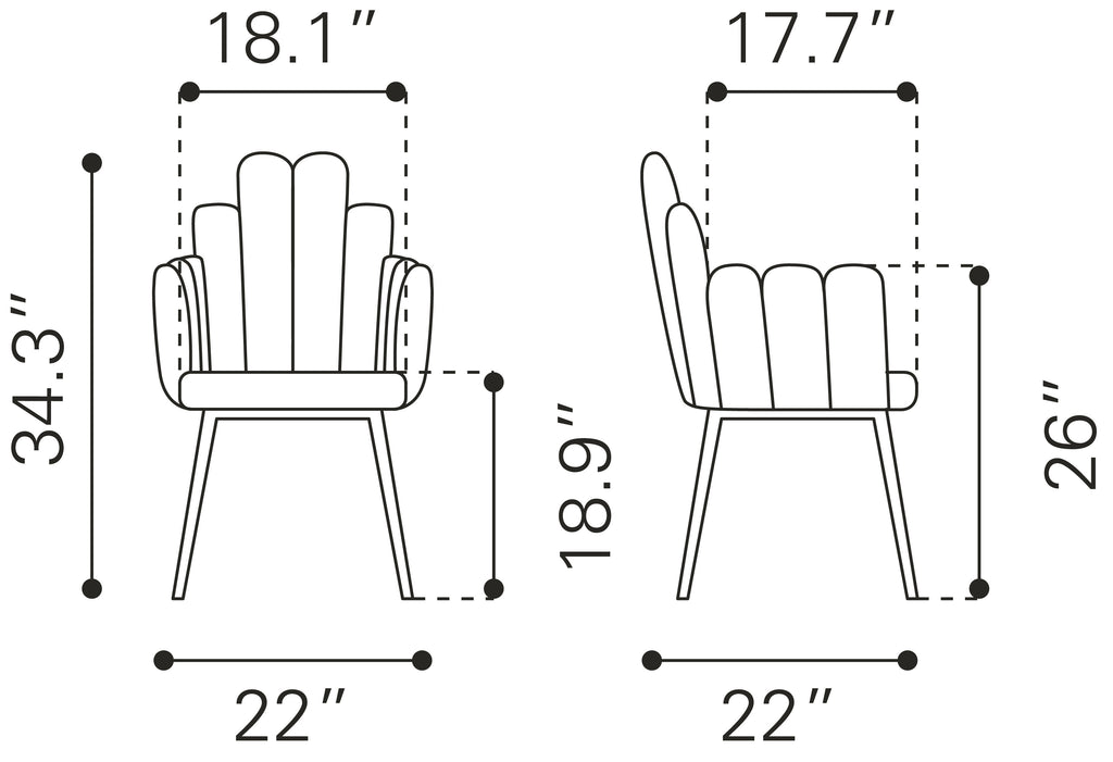 Chaise d’appoint Velours Dossier à Lattes & Acier Noir | Gris, Bleu marine ou Ivoire
