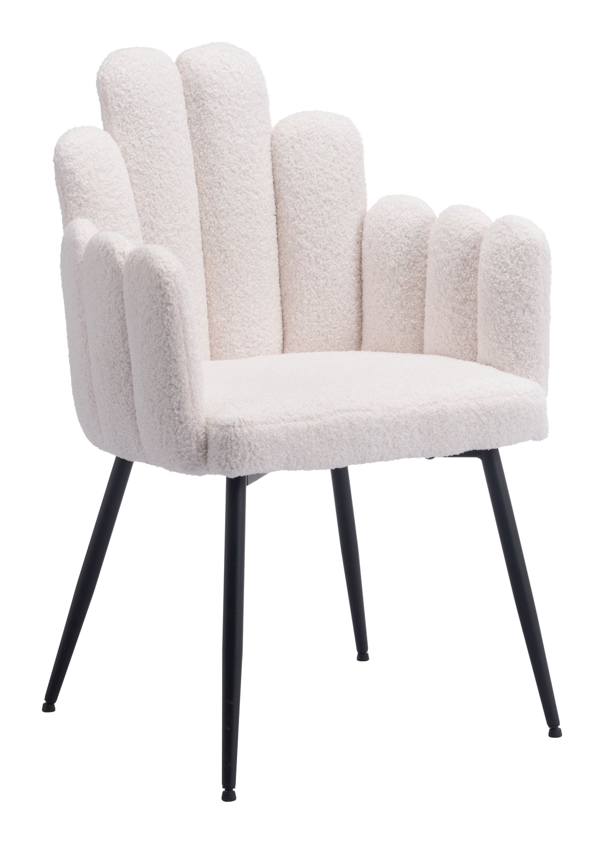 Chaise d’appoint Velours Dossier à Lattes & Acier Noir | Gris, Bleu marine ou Ivoire