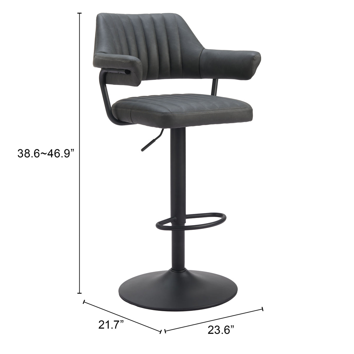 Chaise de bar réglable & pivotante – Similicuir | Brun ou Gris anthracite