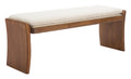 Banquette moderne en tissu beige – 2 places | Bois d’hévéa
