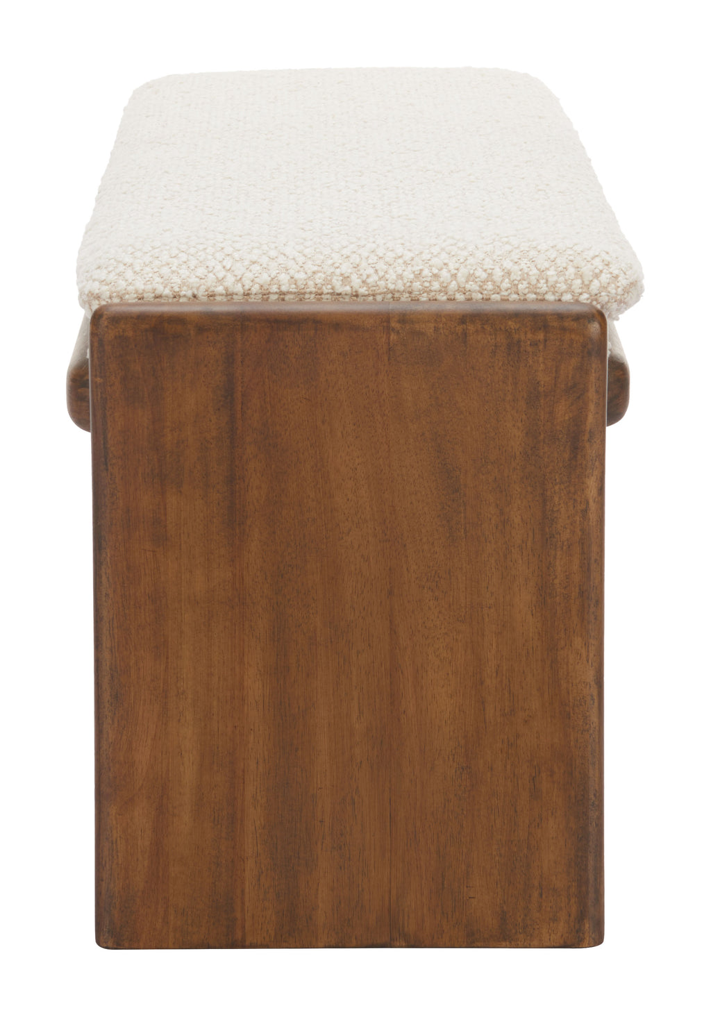 Banquette moderne en tissu beige – 2 places | Bois d’hévéa