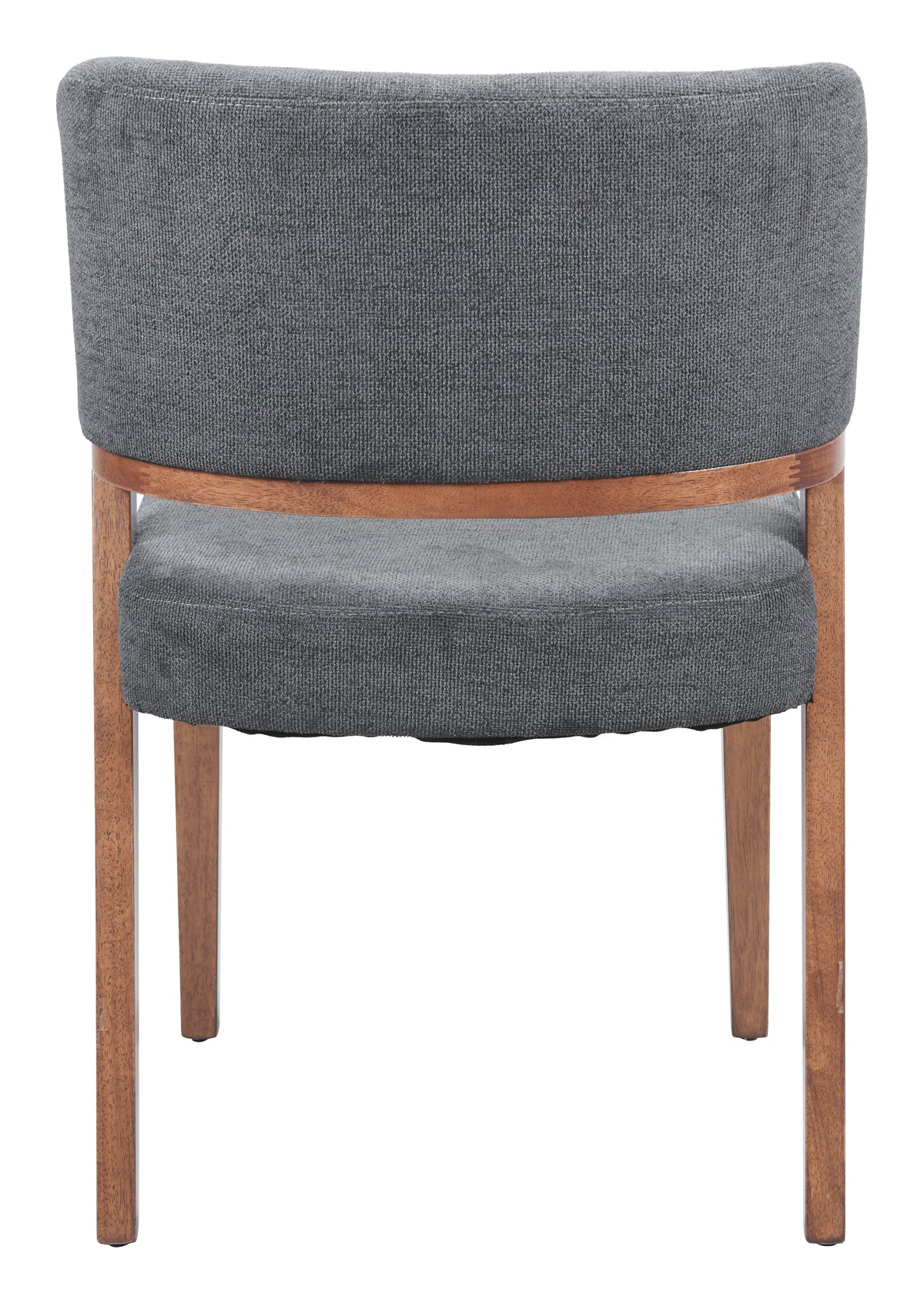 Chaise d’appoint Lin Poly Gris Azur & Bois de Noyer | Hévéa | Style Moderne