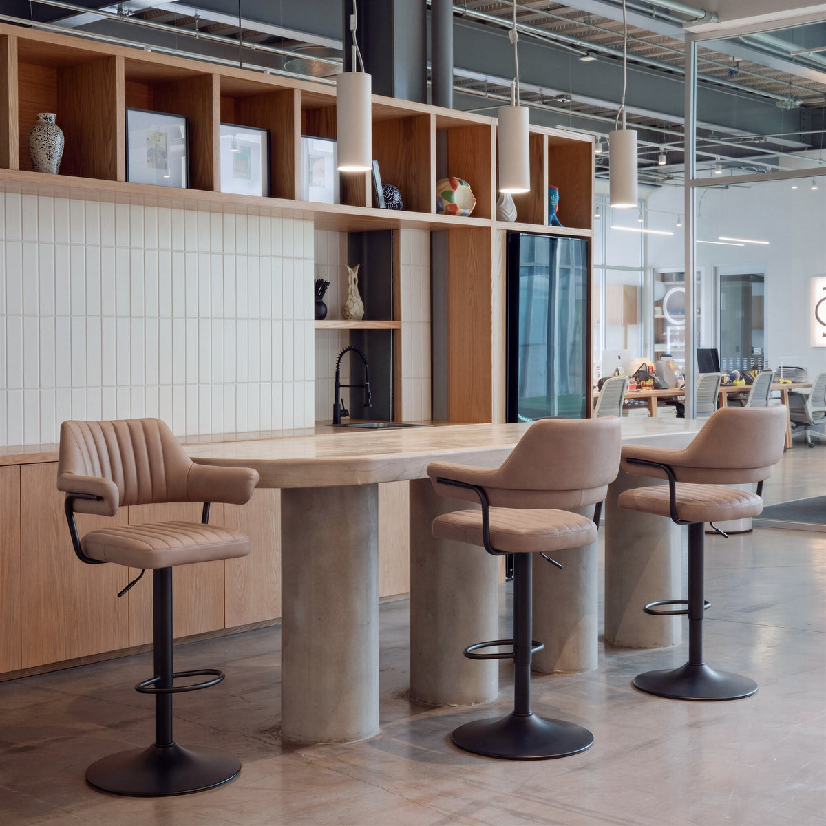 Chaise de bar réglable & pivotante – Similicuir | Brun ou Gris anthracite